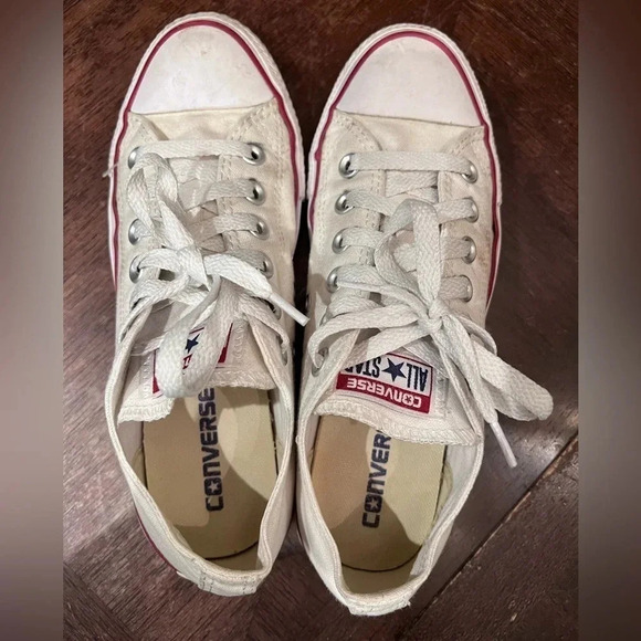 Pre-owned Women's Converse All Star Platform Low Top White Sz 7 Play Leisure - Picture 2 of 5